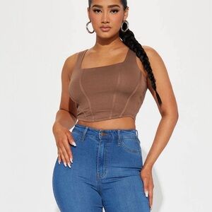 NWT- Fashion Nova Stretchy Corset Crop Top